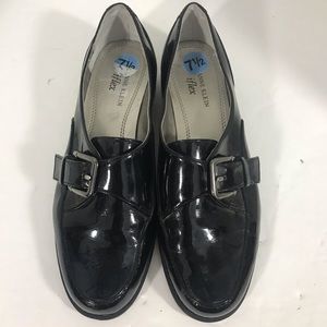 Anne Klein patent leather buckle loafer